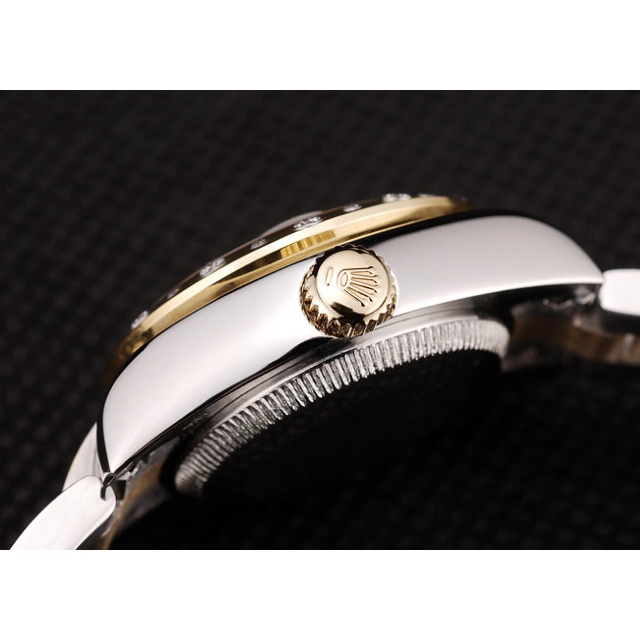 Aaa fake watches Stainless DateJust White Case Brushed Plated Dial Diamond Rolex Steel 0604